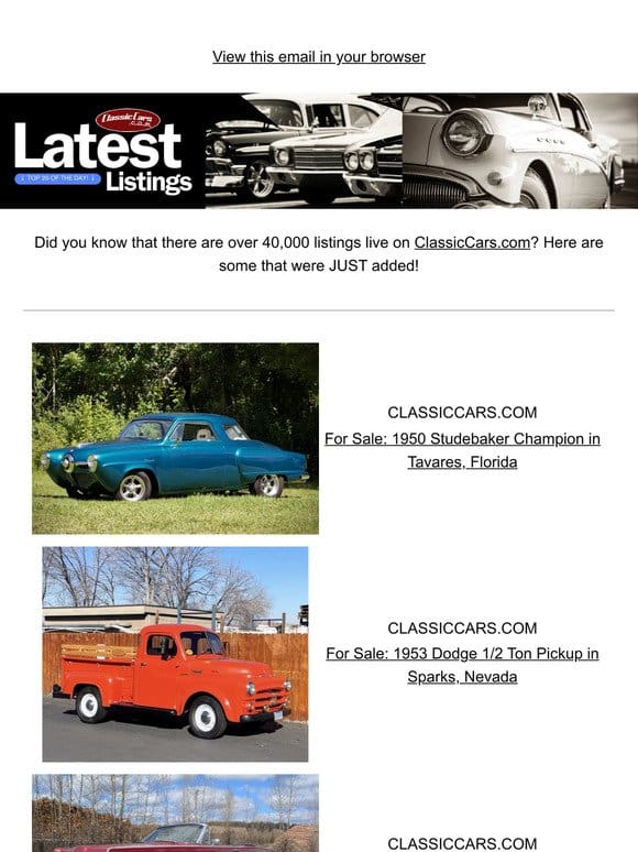 Get your dream car from ClassicCars.com