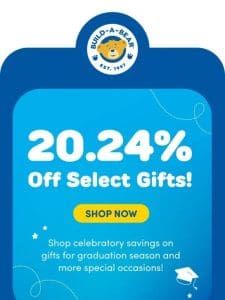 Gift Sale! 20.24% Off Grad Gifts & More Online!