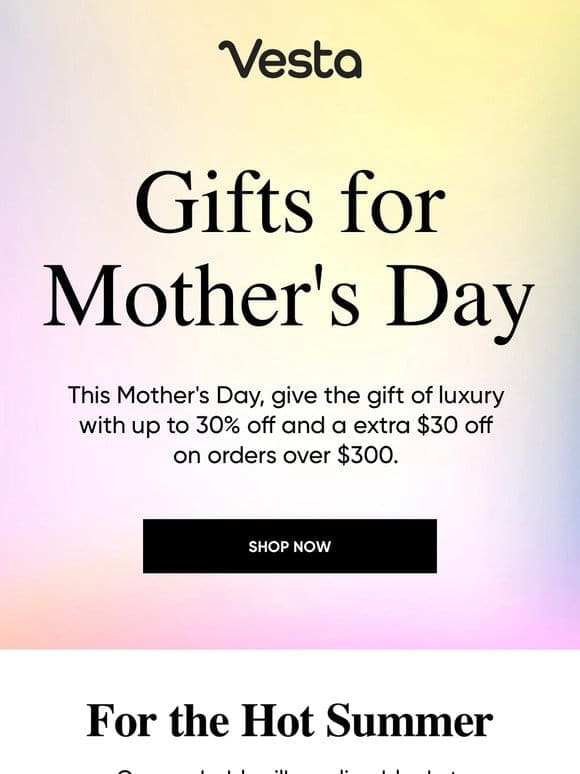 ? Gifts for Mother’s Day: 30% Off + Extra $30 Off