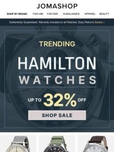 HAMILTON WATCHES SALE (Up To 32% OFF)