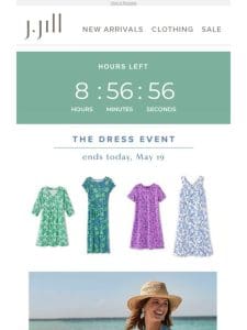 HOURS LEFT: 30% off dresses.