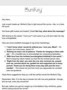 Have you got the right message for Mom?