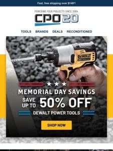 Hurry! Save Up to 50% Off DEWALT – Limited Time Only