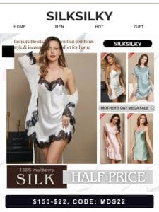 Hurry! Up to 69% Off Silk Nightgowns & Accessories. Grab Yours Now!