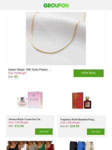 Italian Made 18K Gold Plated Sterling Silver 16″-30″ Box Chain Necklaces and More