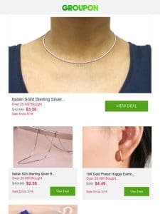 Italian Solid Sterling Silver Chain Collection and More