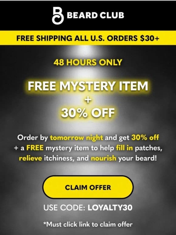 Just launched: 30% off + FREE mystery item!
