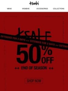 ++ KSALE 50% OFF EXTENDED FOR 2 DAYS ++