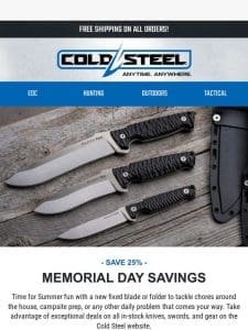 Kick Off Summer With 25% Memorial Day Savings