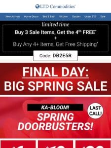 LAST DAY! | Doorbusters| 50-60% Off