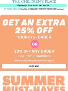 LIMITED TIME FLASH: Extra 25% OFF EVERYTHING (including up to 70% off ALL SHORTS!)