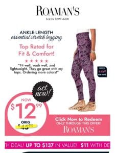 LIMITED TIME OFFER: $12.99 Legging!