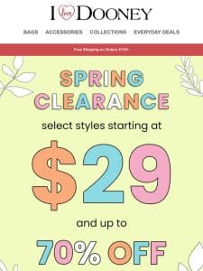 Last Chance For Spring Clearance From $29.