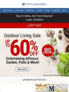 Last Day! Up to 60% Off Garden & Outdoors!