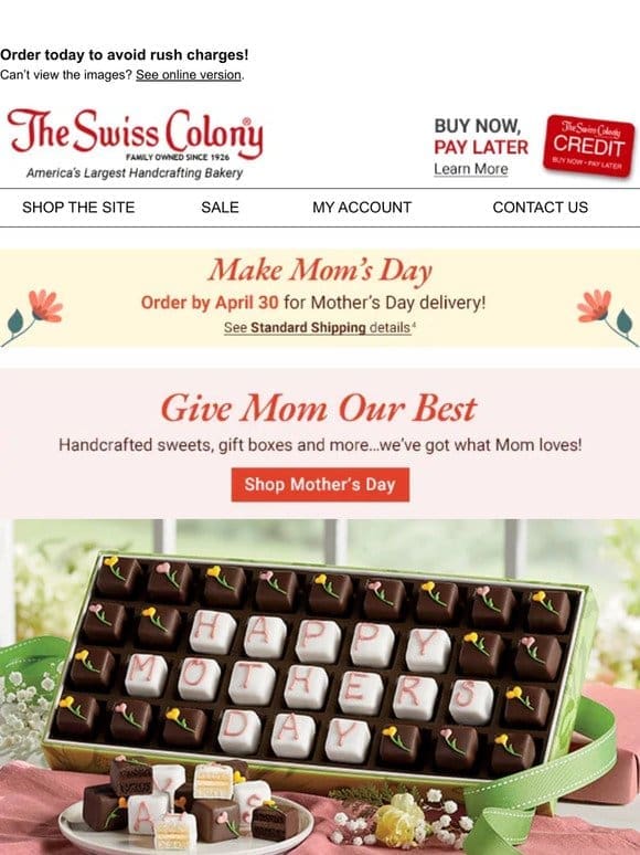 Last Day to Save on Mother’s Day Shipping