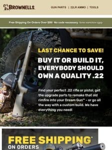 Last chance to save on top-quality 10/22 parts!