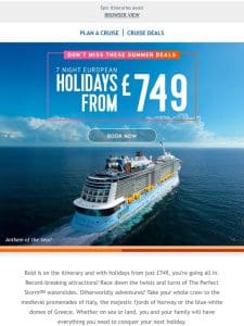 Let’s take on bold together: Holidays from ￡749