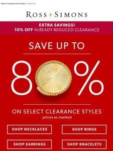 MAJOR steal alert: Save up to 80% on select clearance jewelry!