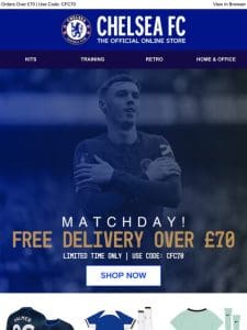 MATCHDAY OFFER! Get FREE Delivery