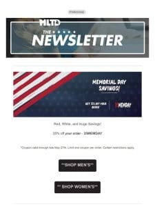 MLTD – Memorial Day Savings!