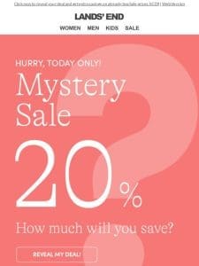 MYSTERY SALE: today-only special reductions!