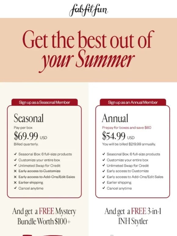 Make the best out of your summer with a free gift from us