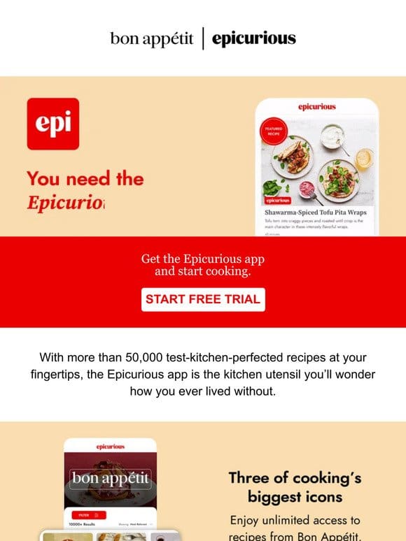 Make this Memorial Day delicious with the Epicurious app