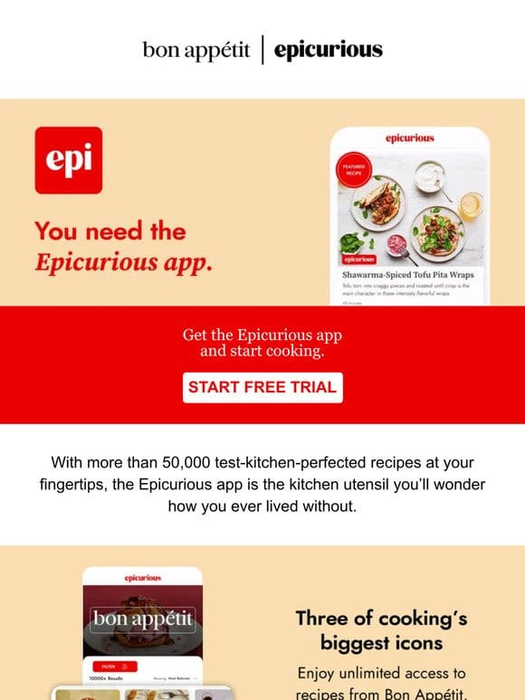 Make this spring delicious with the Epicurious app