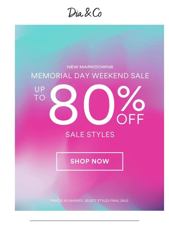 Massive Memorial Day Weekend Sale: Deals Up to 80% Off!