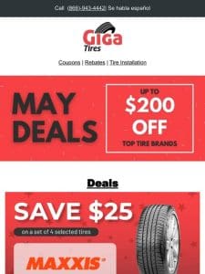 May Madness Deals! Huge Discounts on Tires