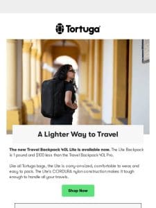 Meet The Travel Backpack Lite