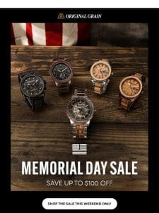 Memorial Day Sale – This Weekend Only