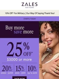 Memorial Day Savings –Say Hello to Up to 25% Off*!