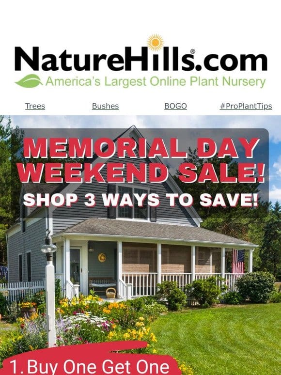 Memorial Day Weekend Sale!   Shop 3 ways to save!