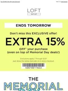 Memorial Day steals starting at $12.99!