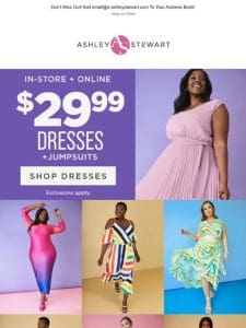 Mother’s Day Dress-Up: $29.99 Dresses + Jumpsuits in-store and online!