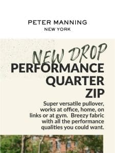 NEW PRODUCT ALERT: Performance Quarter Zips