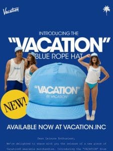 NEW! “VACATION” Rope Hat