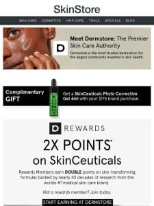 NOW: Earn 2x Points on SkinCeuticals at Dermstore