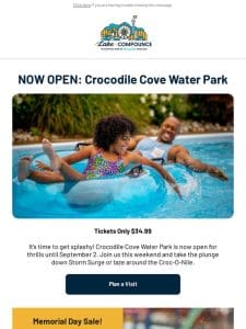 NOW OPEN: Crocodile Cove Water Park