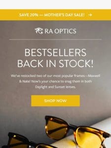 Nate & Maxwell Frames: Back in Stock!