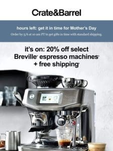 Need a boost? Get 20% off Breville’s best espresso machines