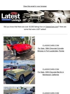 New listings available on ClassicCars.com!