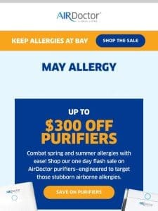 One Day Allergy Flash Sale!