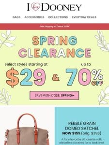 One More Day! Spring Clearance Ends Tomorrow!