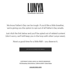 Option to pause Father’s Day emails