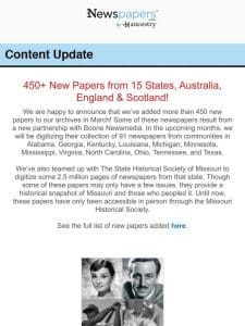 Over 450 new papers!