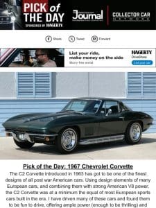 Pick of the Day: 1967 Chevrolet Corvette