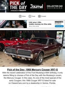 Pick of the Day: 1968 Mercury Cougar XR7-G