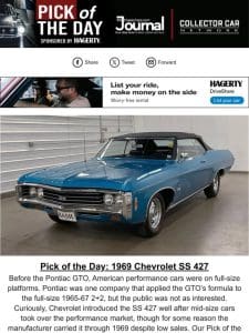 Pick of the Day: 1969 Chevrolet SS 427